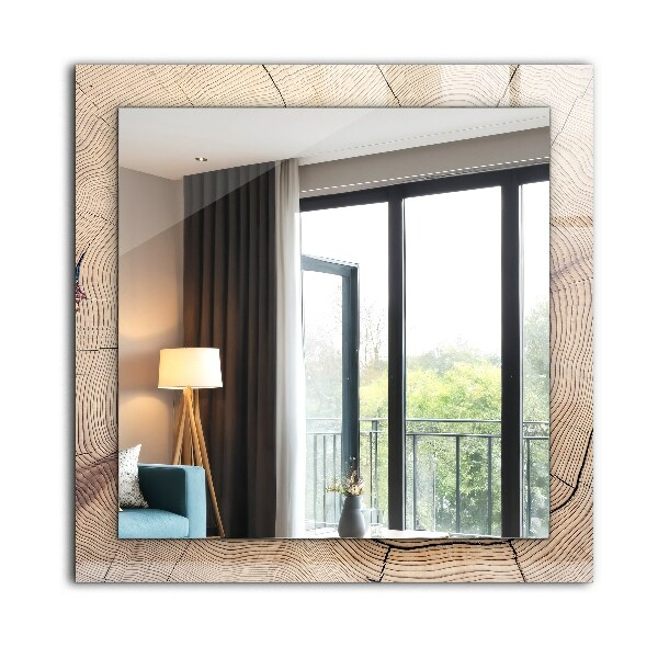 Ogledalo s potiskanim okvirjem Cvetovi in ptice