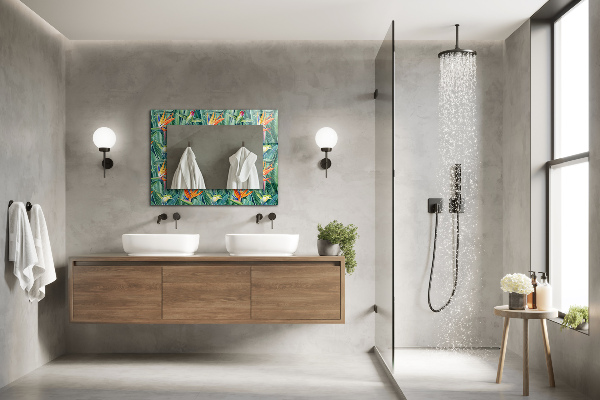 Okrasno ogledalo Črni in sivi trikotniki