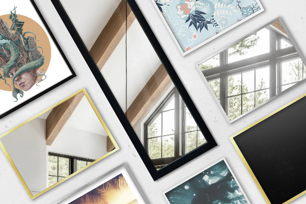 Črno stoječe ogledalo 36x156 cm