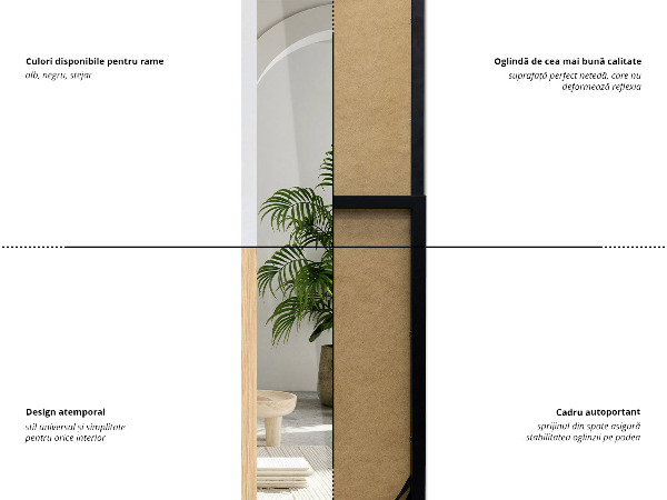 Hrastovo stoječe ogledalo 36x156 cm