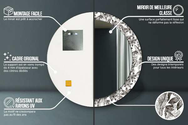 Dekorativno ogledalo Tropski listi