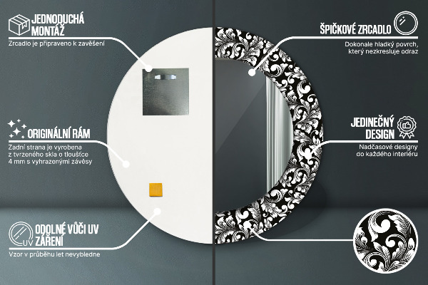 Ogledalo s potiskanim okvirjem Okras