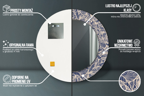 Ogledalo s potiskanim okvirjem Cvetje