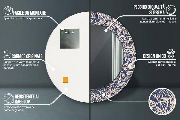 Ogledalo s potiskanim okvirjem Cvetje