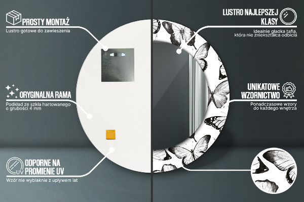 Ogledalo z okrasnim okvirjem Metulj