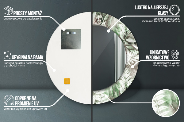 Ogledalo s potiskanim okvirjem Listi akvarela