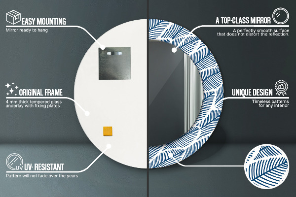 Ogledalo z okrasnim okvirjem Listi