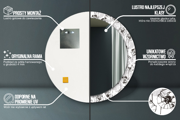 Ogledalo z okrasnim okvirjem Cvetje maki