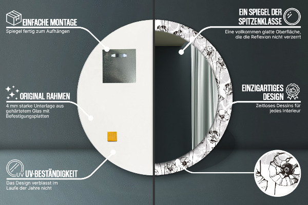 Ogledalo z okrasnim okvirjem Cvetje maki