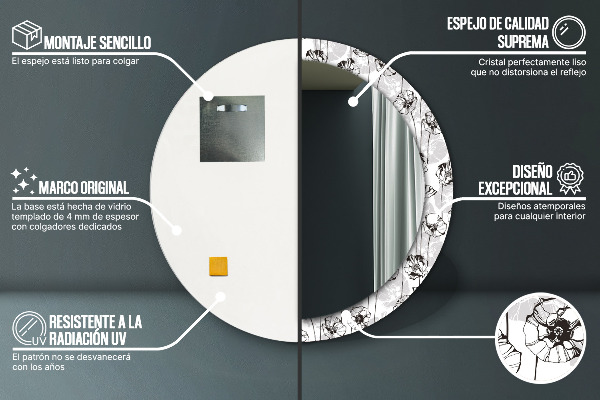 Ogledalo z okrasnim okvirjem Cvetje maki