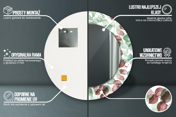 Ogledalo s potiskanim okvirjem Evkaliptus