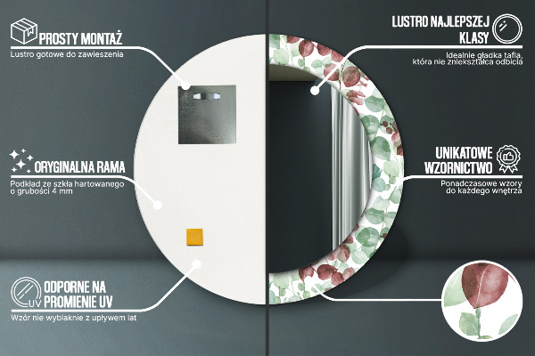 Ogledalo s potiskanim okvirjem Evkaliptus