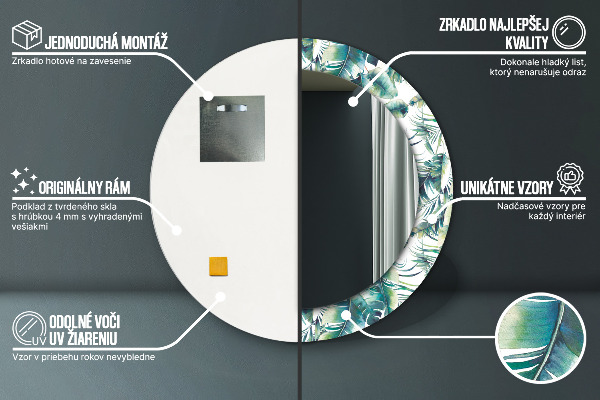 Ogledalo z okrasnim okvirjem Listi