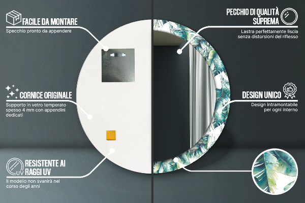 Ogledalo z okrasnim okvirjem Listi