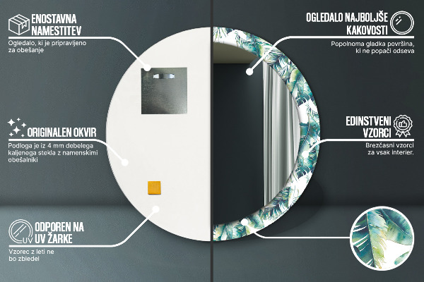 Ogledalo z okrasnim okvirjem Listi