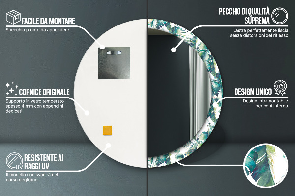 Ogledalo z okrasnim okvirjem Listi