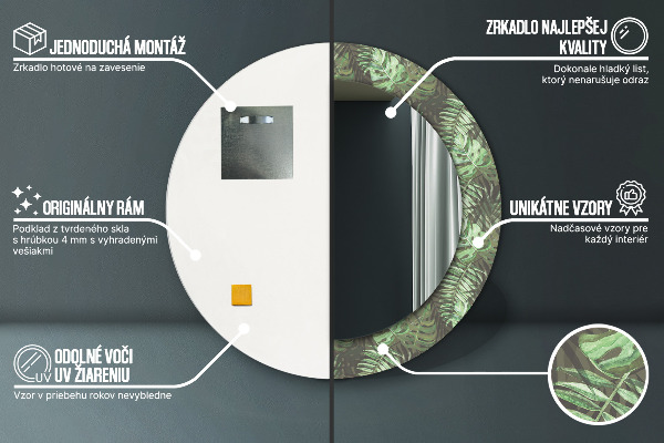 Dekorativno ogledalo Tropski listi