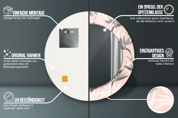 Ogledalo s potiskanim okvirjem Raj ptic