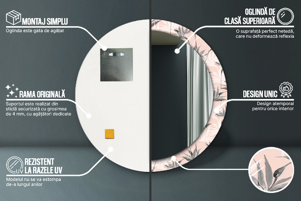 Ogledalo s potiskanim okvirjem Raj ptic