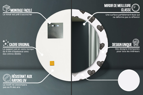 Dekorativno ogledalo Abstraktna srca