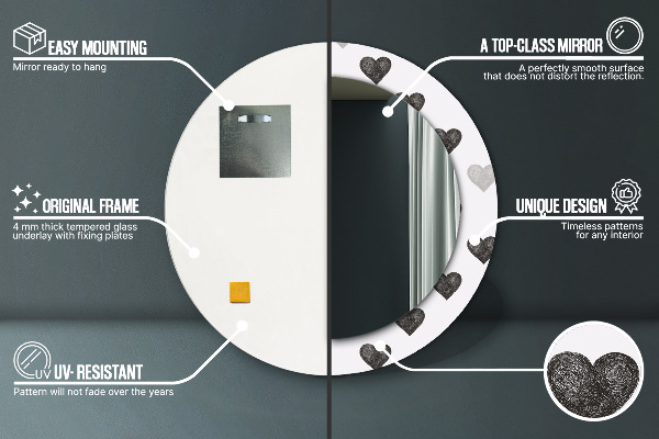 Dekorativno ogledalo Abstraktna srca