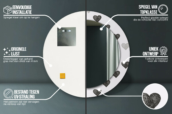 Dekorativno ogledalo Abstraktna srca