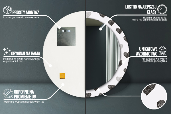 Dekorativno ogledalo Abstraktna srca
