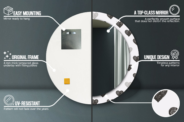 Dekorativno ogledalo Abstraktna srca