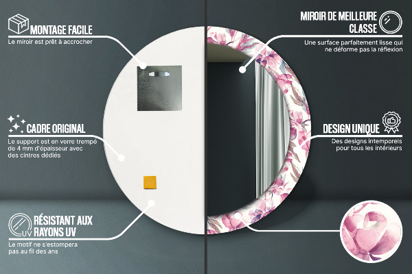 Dekorativno ogledalo Peonies cvetje