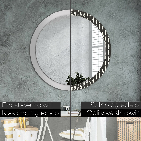 Ogledalo s potiskanim okvirjem Perje