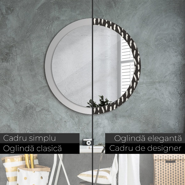 Ogledalo s potiskanim okvirjem Perje