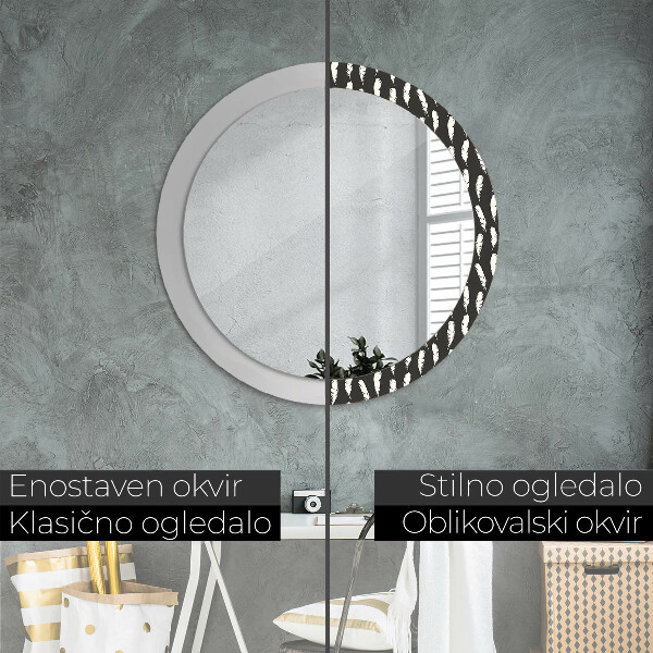 Ogledalo s potiskanim okvirjem Perje