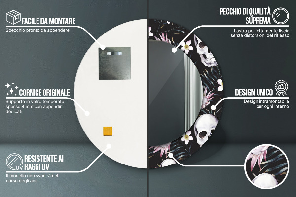 Okrasno ogledalo Cvetje lobanje