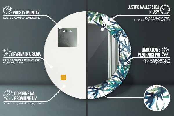 Ogledalo z okrasnim okvirjem Modra palme