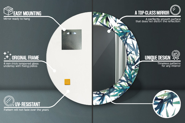 Ogledalo z okrasnim okvirjem Modra palme