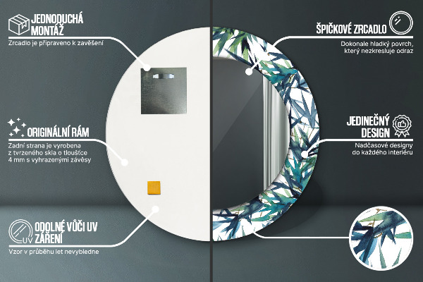 Ogledalo z okrasnim okvirjem Modra palme