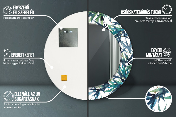 Ogledalo z okrasnim okvirjem Modra palme