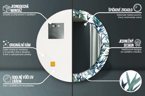 Ogledalo z okrasnim okvirjem Modra palme