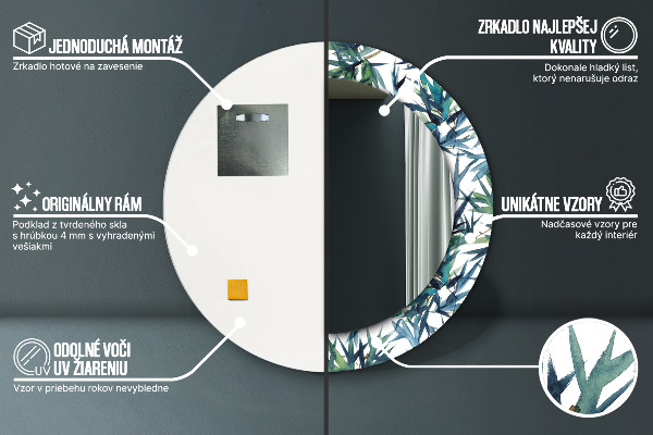 Ogledalo z okrasnim okvirjem Modra palme