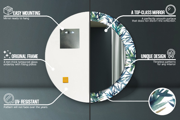 Ogledalo z okrasnim okvirjem Modra palme