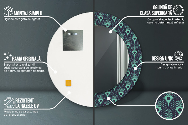 Ogledalo z okrasnim okvirjem Cvetni vzorec