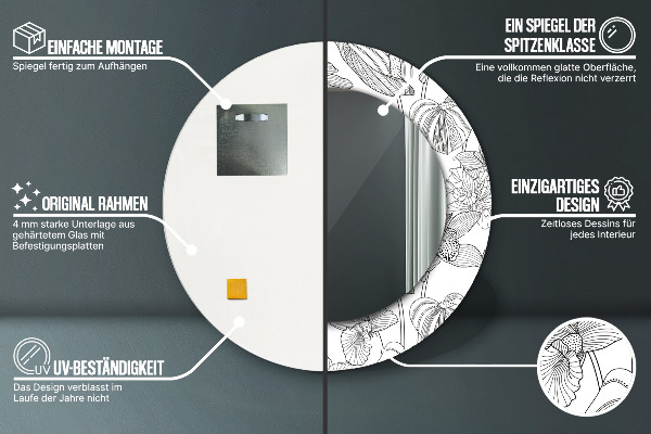 Dekorativno ogledalo Cvetni vzorec