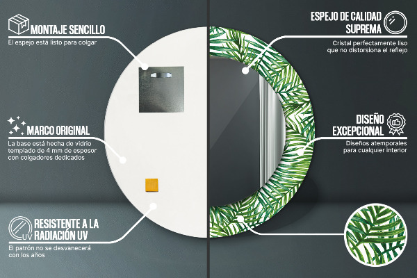 Ogledalo s potiskanim okvirjem Tropska dlan