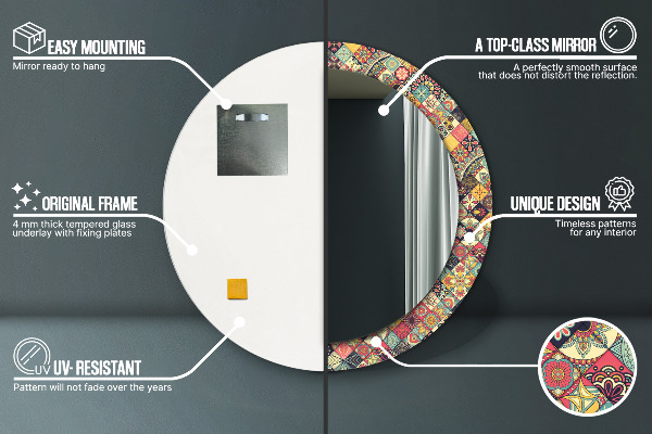 Dekorativno ogledalo Etnična cvetna