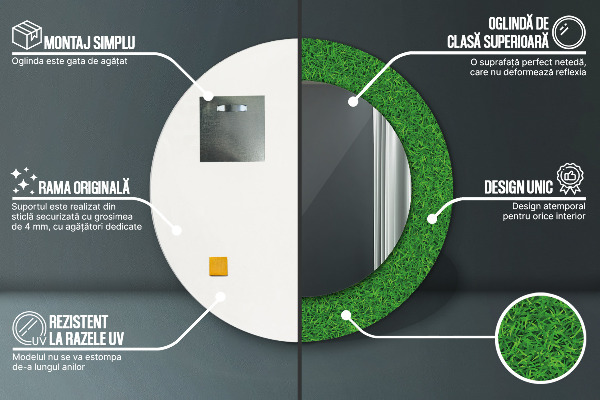 Dekorativno ogledalo zelena trava