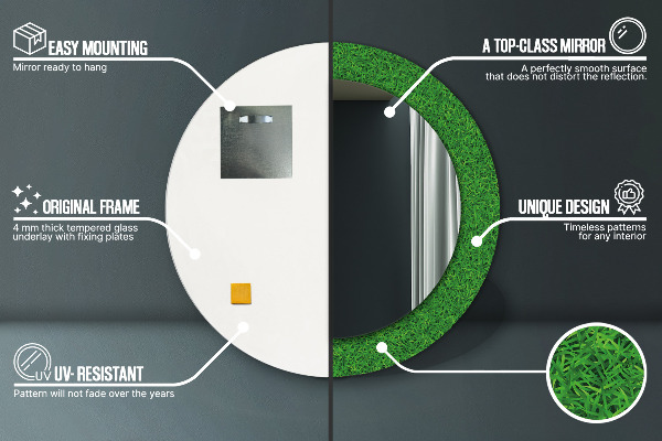 Dekorativno ogledalo zelena trava