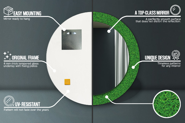 Dekorativno ogledalo zelena trava