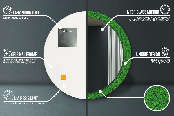 Dekorativno ogledalo zelena trava