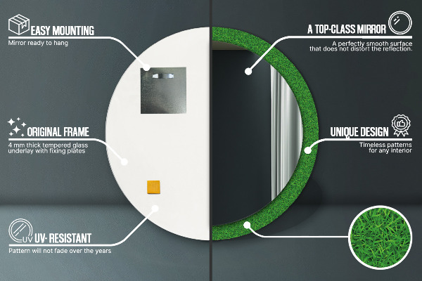 Dekorativno ogledalo zelena trava