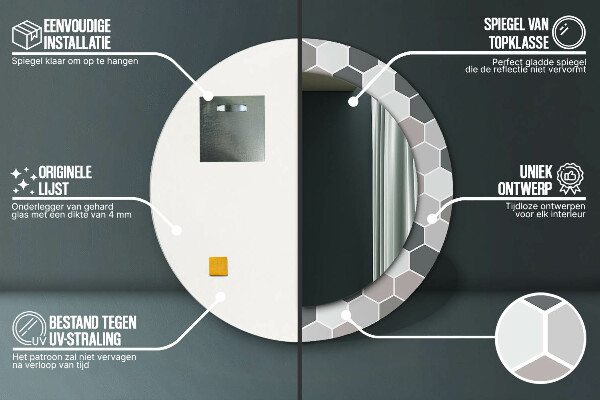 Dekorativno ogledalo Šesterokotni vzorec